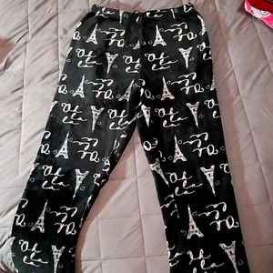 Black Plush Pajama Pants
